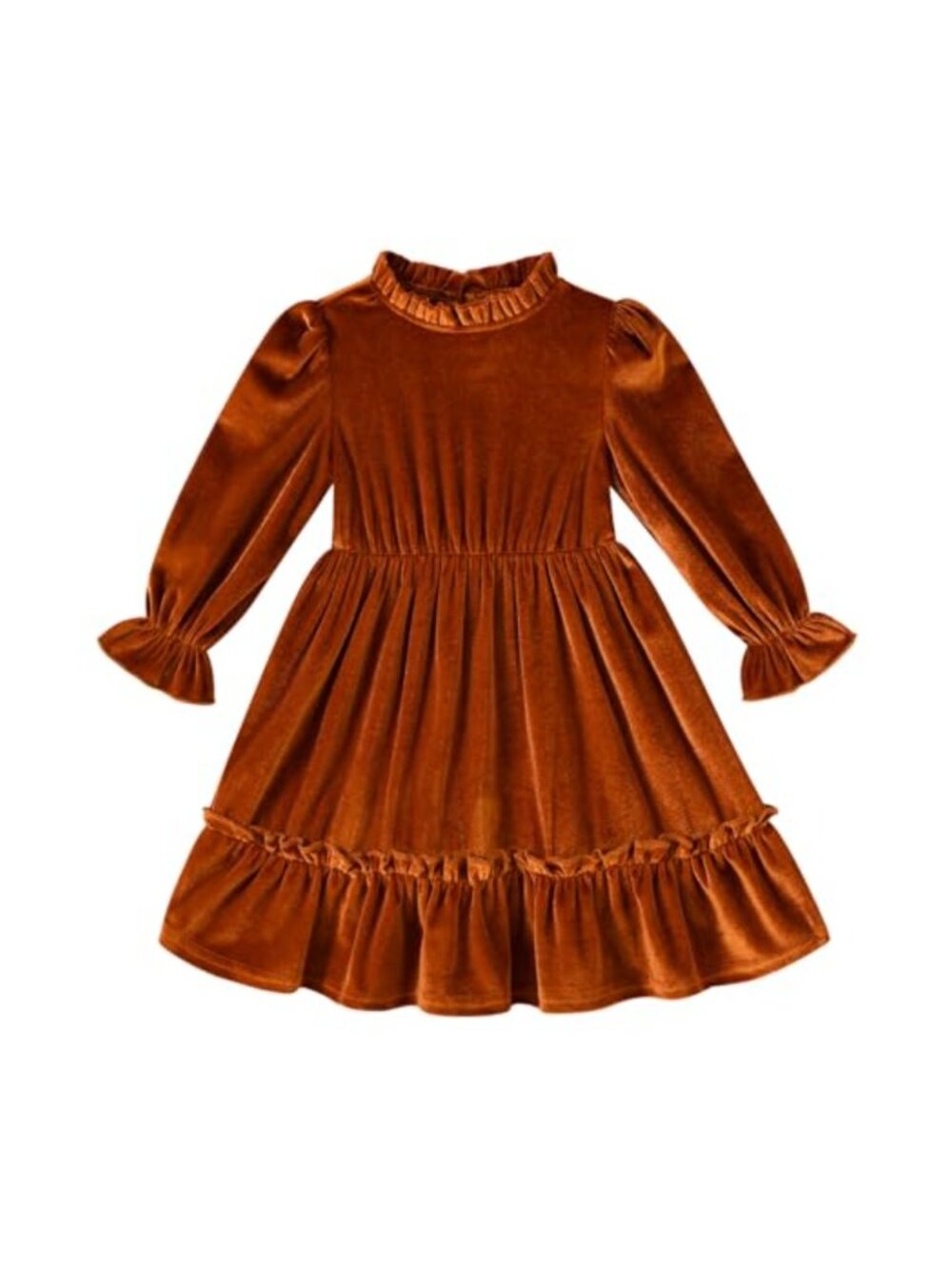 Toddler Girls Velvet Long Sleeve Dress Fall Winter Formal Outfit